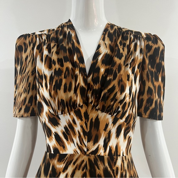 Leopard Print 40s Style Dress - Heyday Vintage UK - Picture 5 of 9